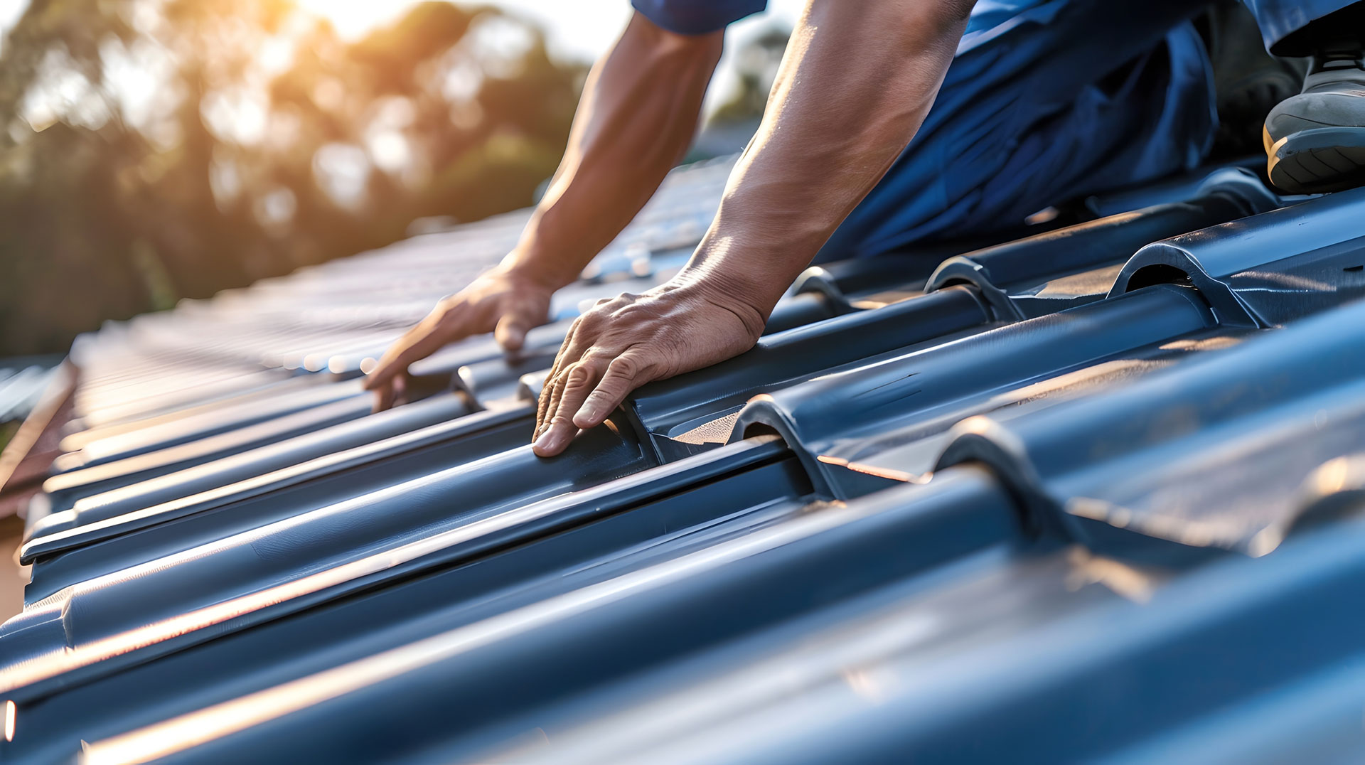 roof installation in Homosassa FL finished metal roof on single story house