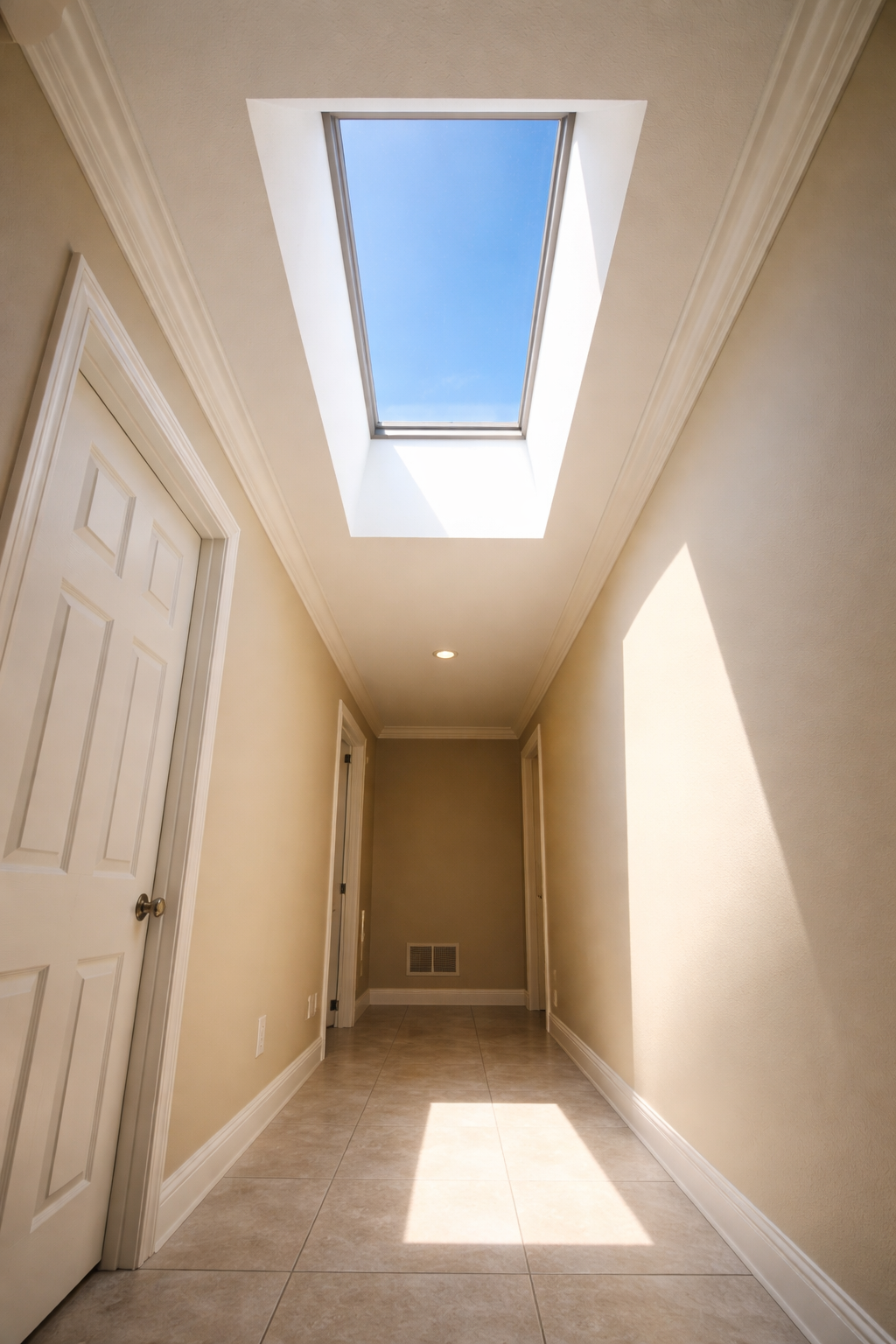 Bright light through the skylight